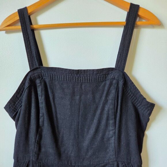 EUC OLD NAVY BLACK LINEN BLEND TANK ROMPER SIZE LARGE - Picture 3 of 16
